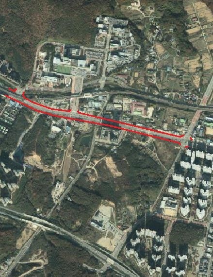 용인시 현수막 제로존 시청 앞 육교 ~ 등기소 사거리 (1070m) / 용인시 제공