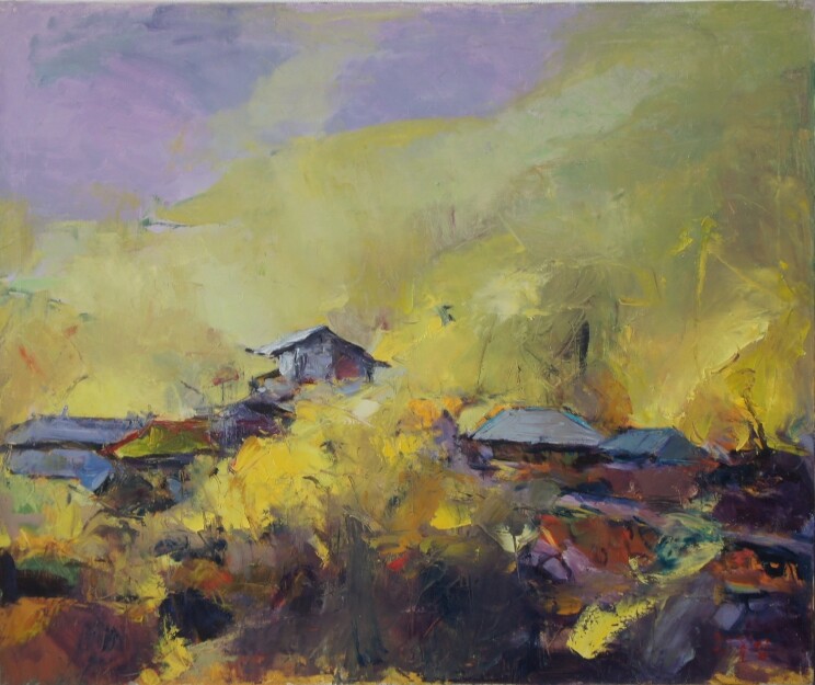 산수유꽃 축제 72.7x60.6cm oil on canvas 2001