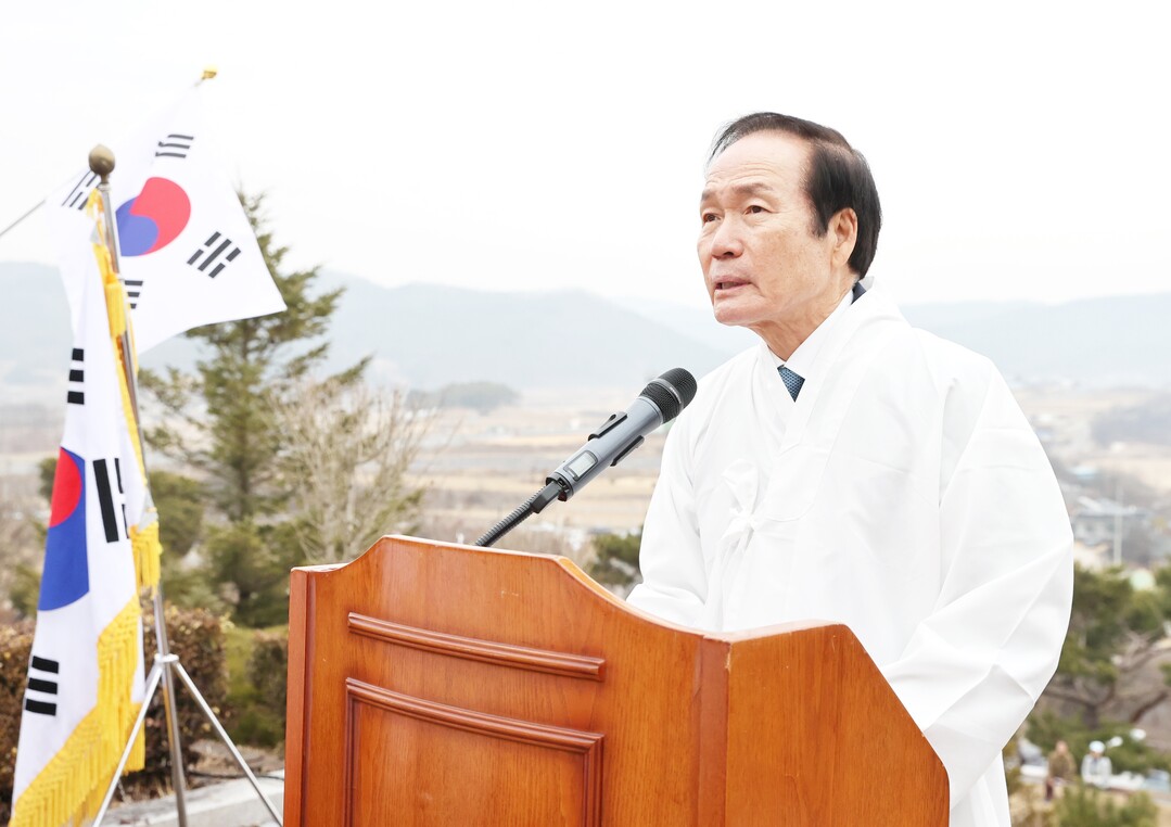 김주수 군수가 기념사를 하고 있다. 의성군 제공