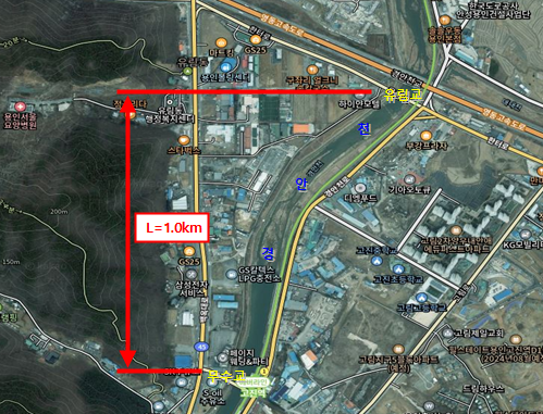 용인특례시가 환경개선 사업을 추진 중인 경안천변 대상지.용인시 제공
