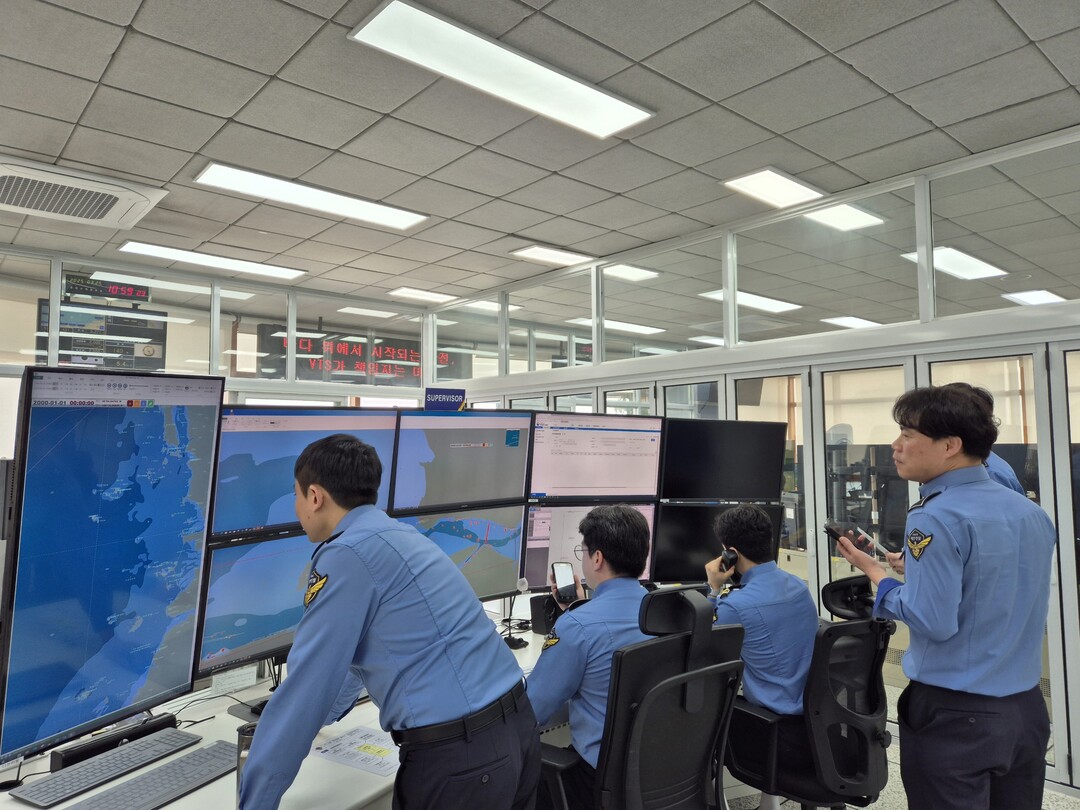 군산광역VTS 훈련 모습. 군산해경 제공