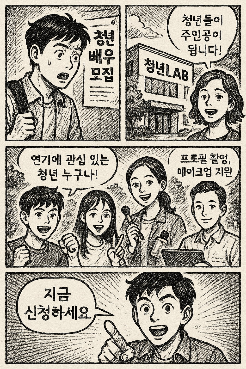 용인청년랩 웹드라마 배우 모집 홍보 웹툰