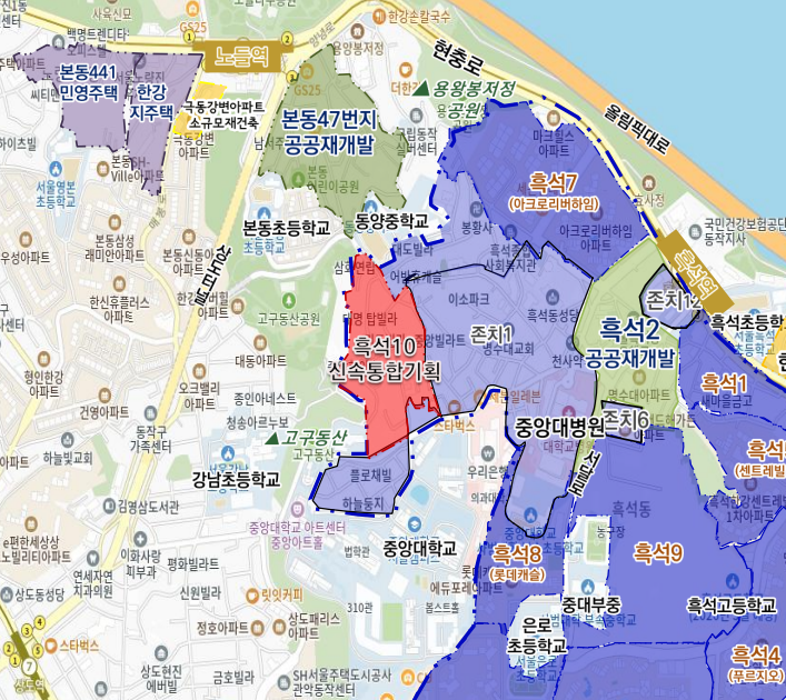 흑석 204-104일대(흑석10) 위치도