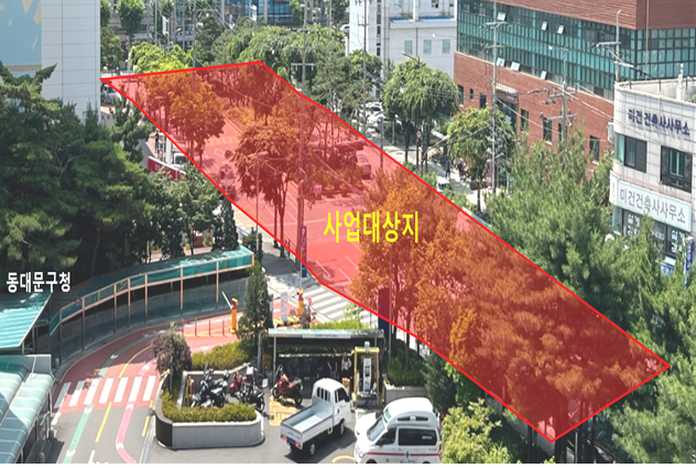 동대문구청 후문 도로 지하 공영주차장 현장사진. 동대문구 제공