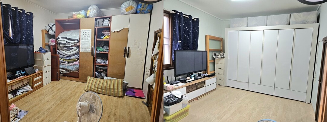 아동주거빈곤가구 지원 전·후 모습. 남구 제공