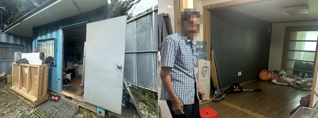 왼쪽부터 이사 전 박씨가 거주하던 컨테이너, 박씨가 새로 이사한 집. 용인시 제공