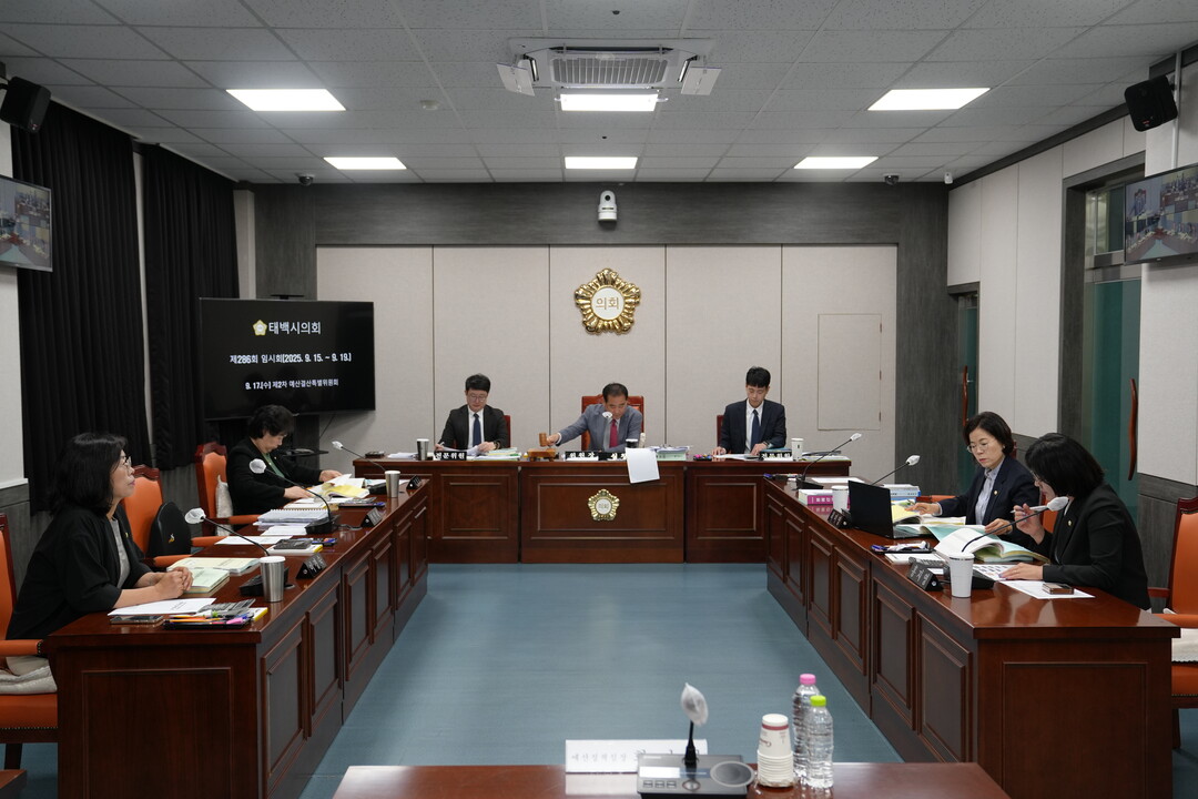 제286회 제2차 예산결산특별위원회. 태백시의회 제공