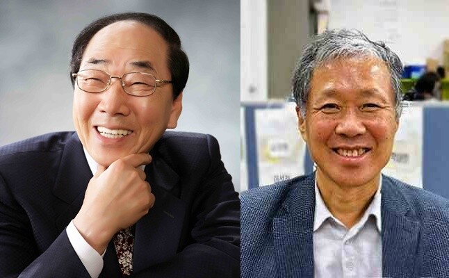 왼쪽부터 사회복지·체육 부문 수상자 변태섭 회장, 산업경제 부문 수상자 김의병 대표