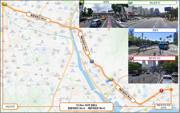 운행구간 노선도. 부산시 제공