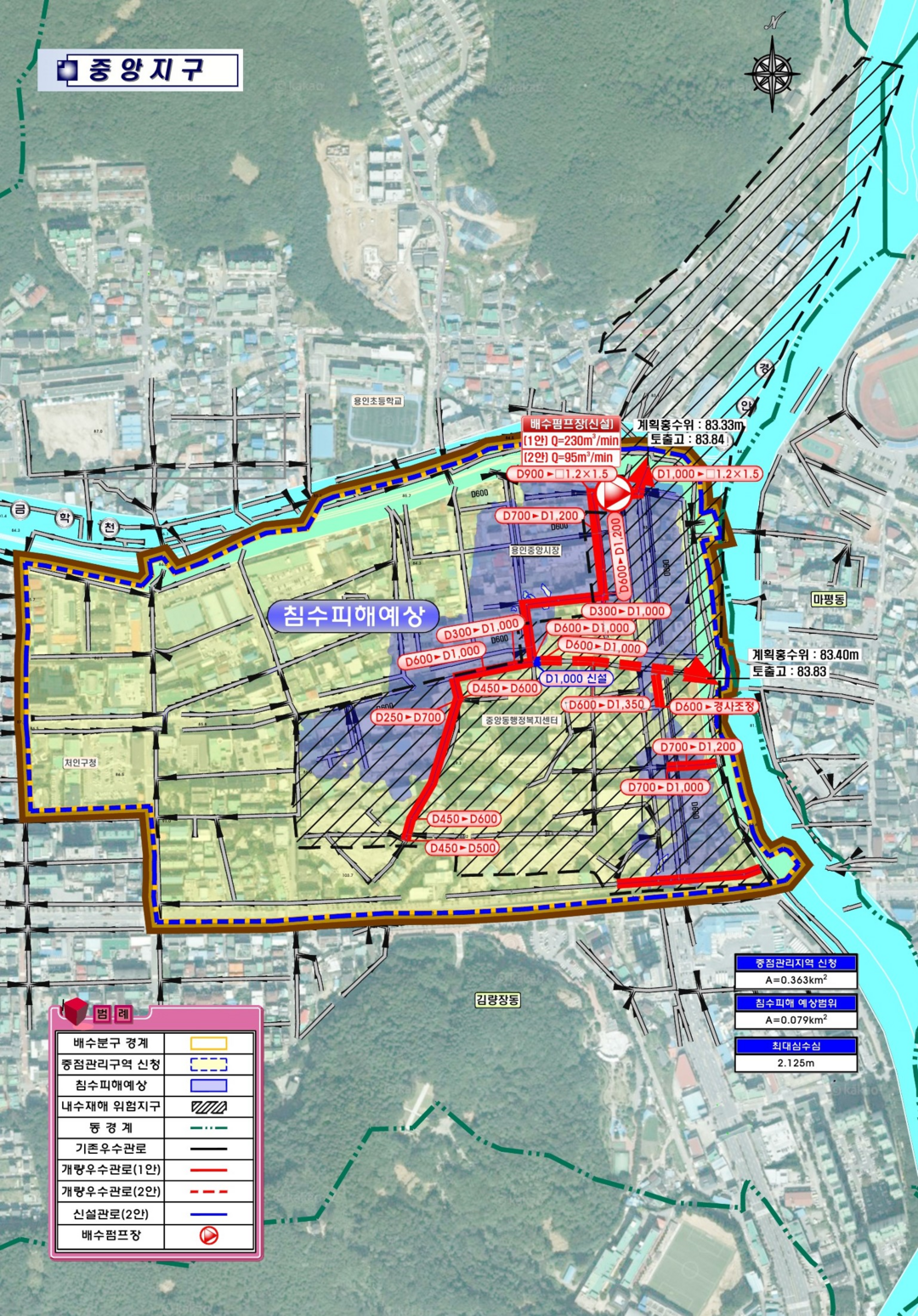 중앙지구 사업계획평면도. 용인시 제공