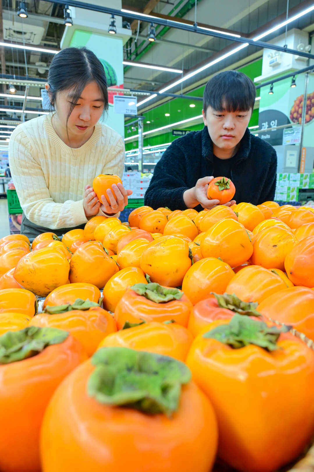 11월 3일 서울 서초구 하나로마트 양재점에 올해 처음 판매하는 대봉시가 진열되어 있다. 
