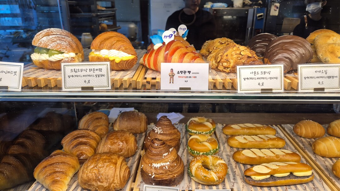 소방관빵 진열 상품