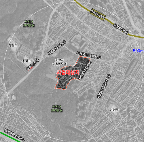 사당12구역(사당동 288번지 일대) 위치도