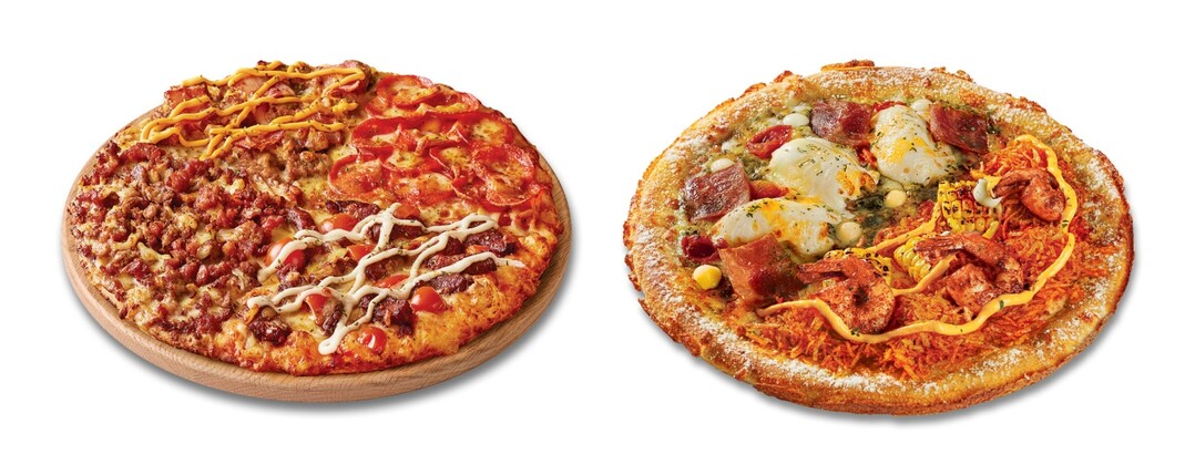 [왼쪽부터 WOW미트피자, 하프앤하프피자 / 사진 제공: 맘스터치앤컴퍼니]