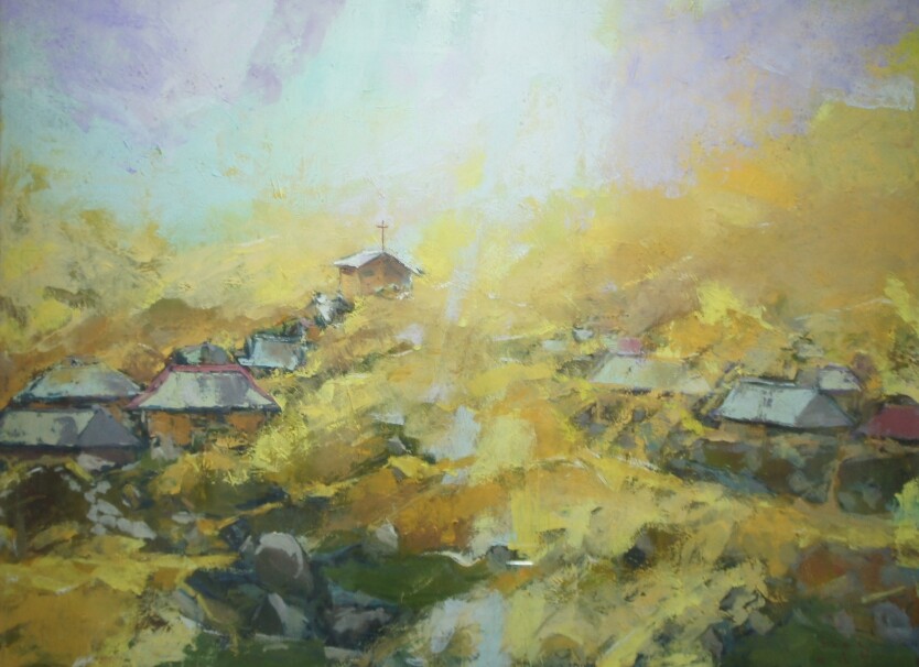 산수유꽃의 축제1 162.2 x 130.3cm oil on canvas 2002. 남원예닮교회 소장