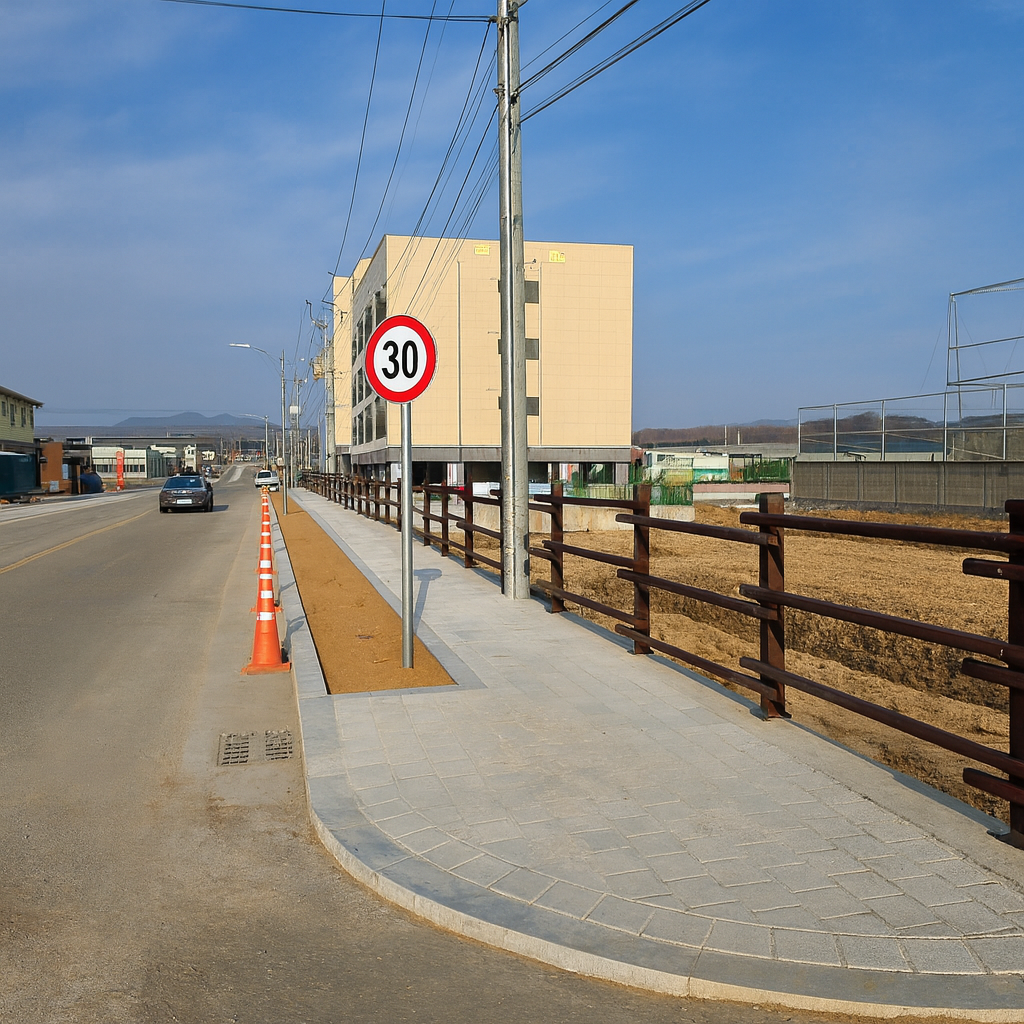 도시계획도로 노후 인도 정비. 의성군 제공 