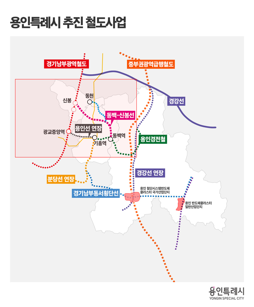 용인특례시 추진 철도사업. 용인시 제공