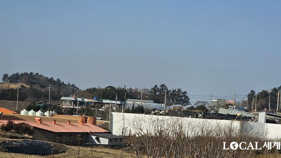 신안군 압해도 일대에 쌓인 폐기물.