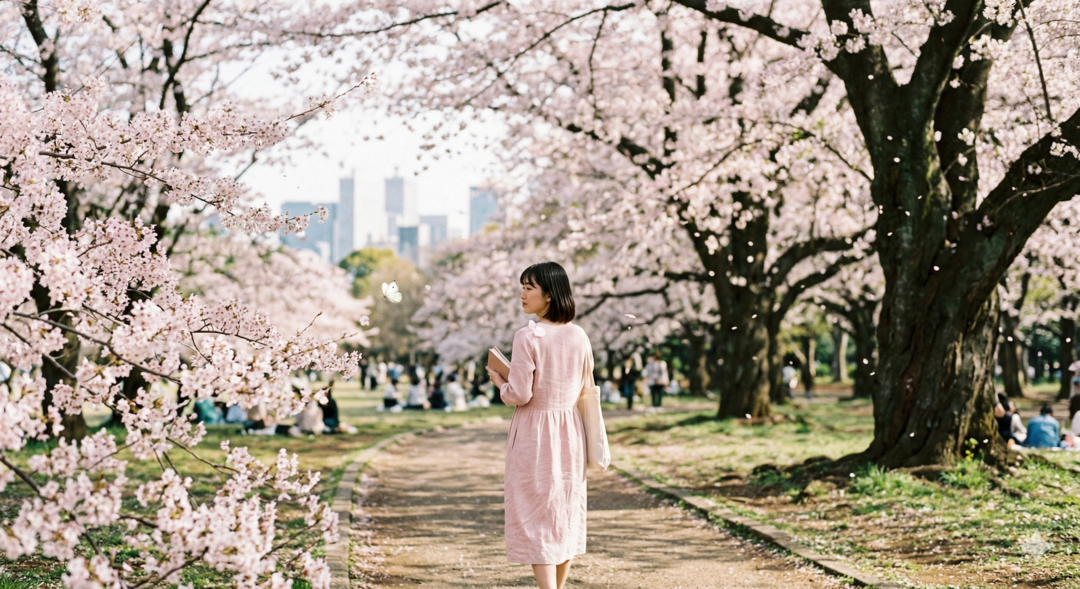 봄날 도쿄 요요기공원에서