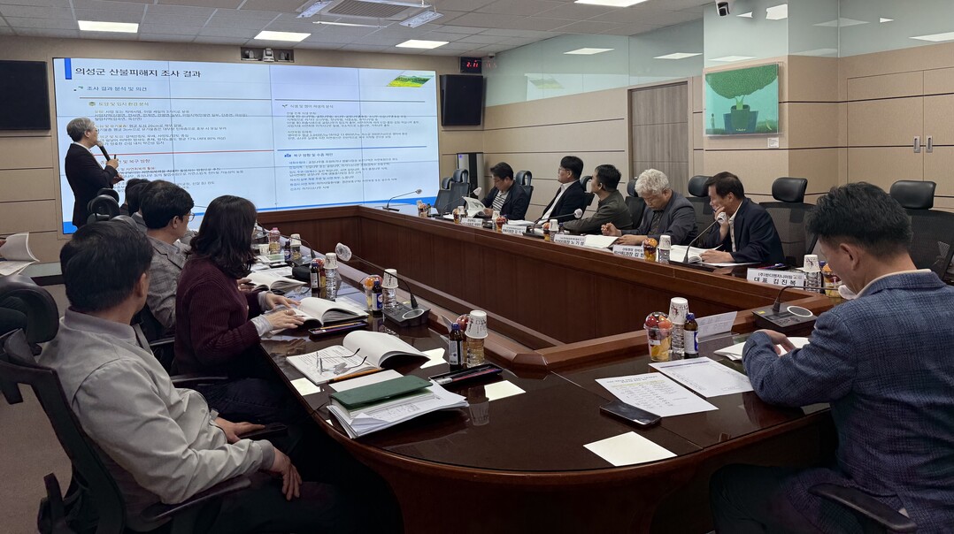 산불피해지 기본계획 중간보고회. 의성군 제공