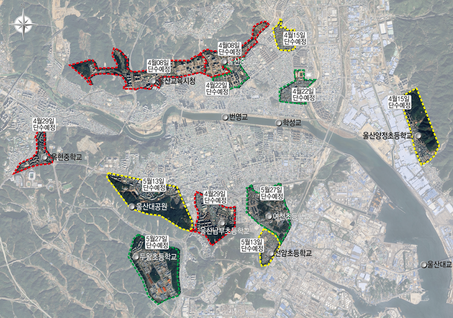 울산시, 중·남·북구 일부 지역 수돗...