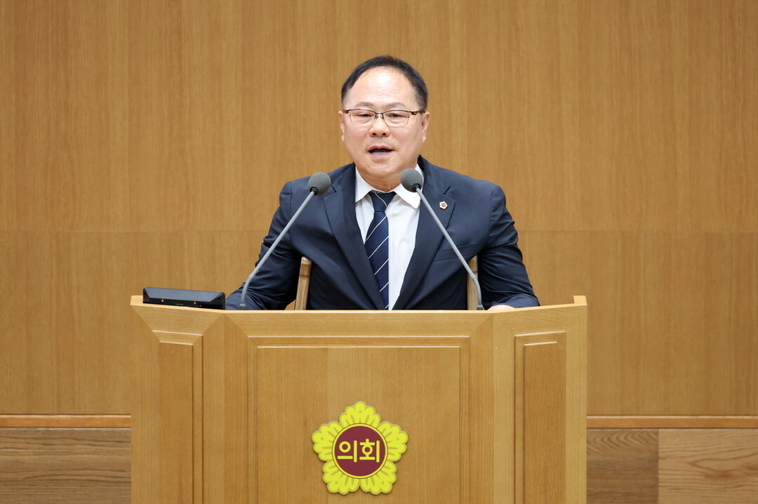 박재용 의원이 5분 자유발언을 하고 있다. 경기도의회 제공