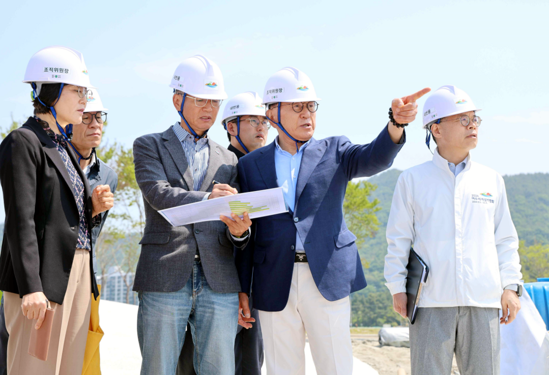 박수관 섬박람회 조직위원장 주행사장 찾아 시설 진행사항 직접 챙겨