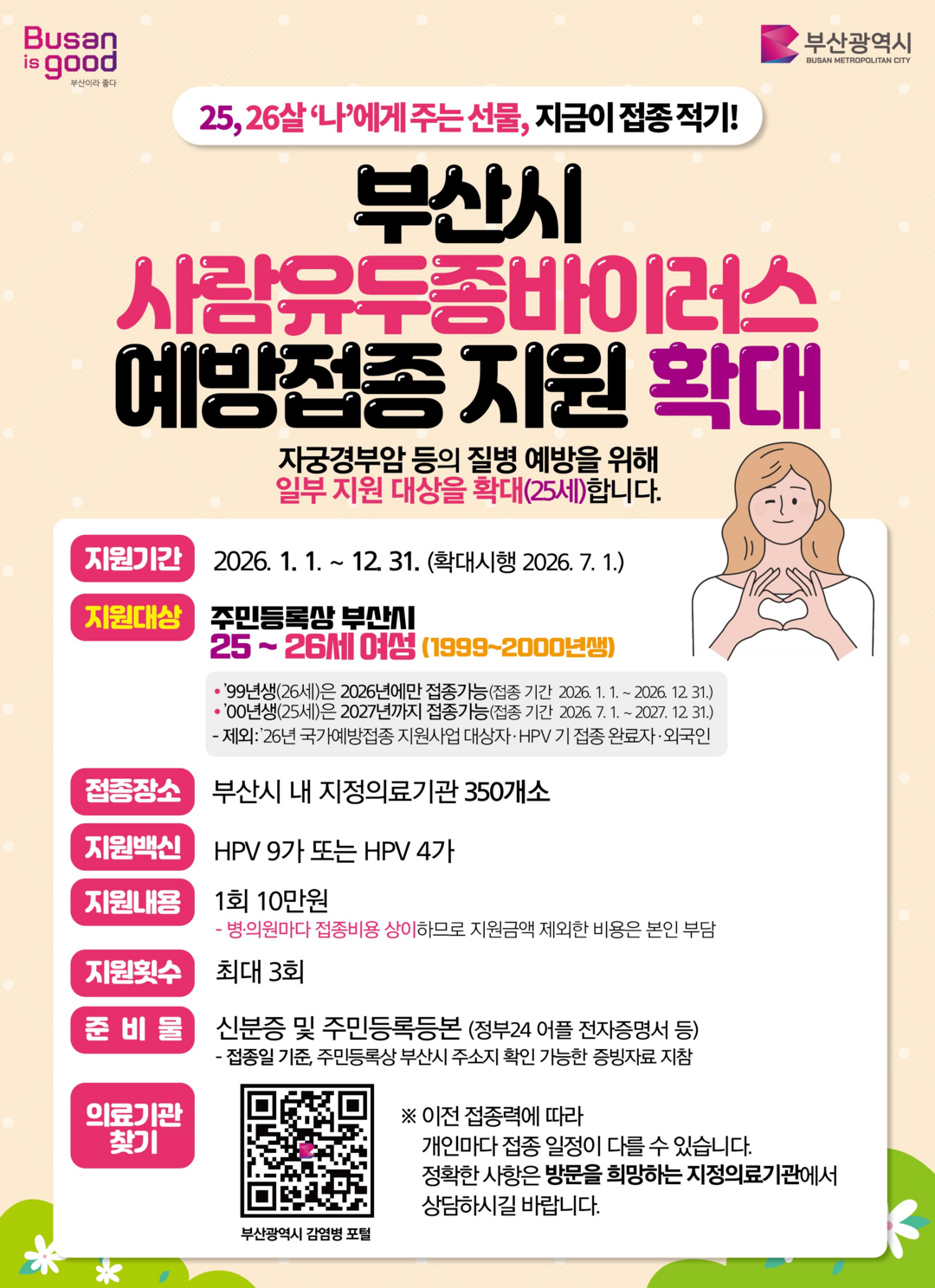부산시, HPV 예방접종 지원 확대…...