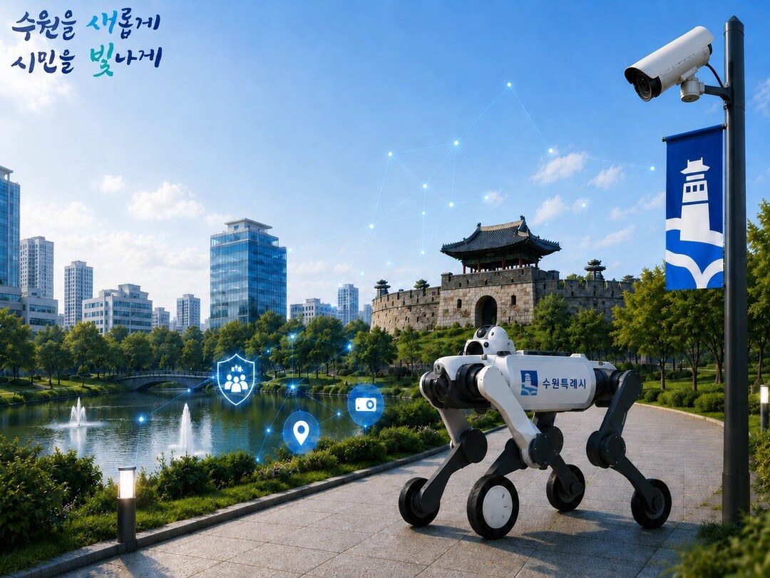 4족보행 로봇이 모습을 에이아이(AI)으로 만든 이미지. 수원시 제공