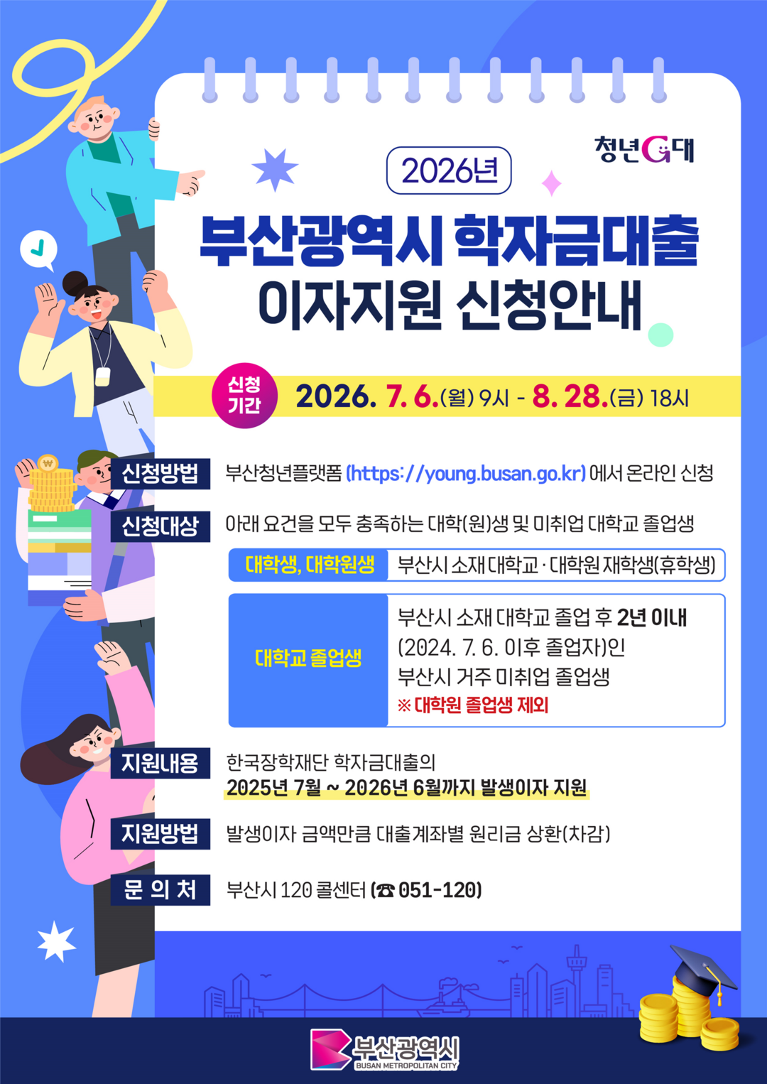 부산시, 대학(원)생 학자금대출 이자...