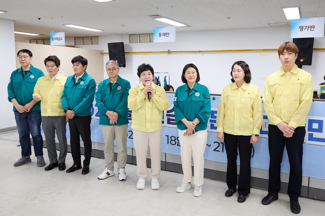 장정순 의장이 용인시청 을지연습장에서 인사말을 전하고 있다. 용인시의회 제공