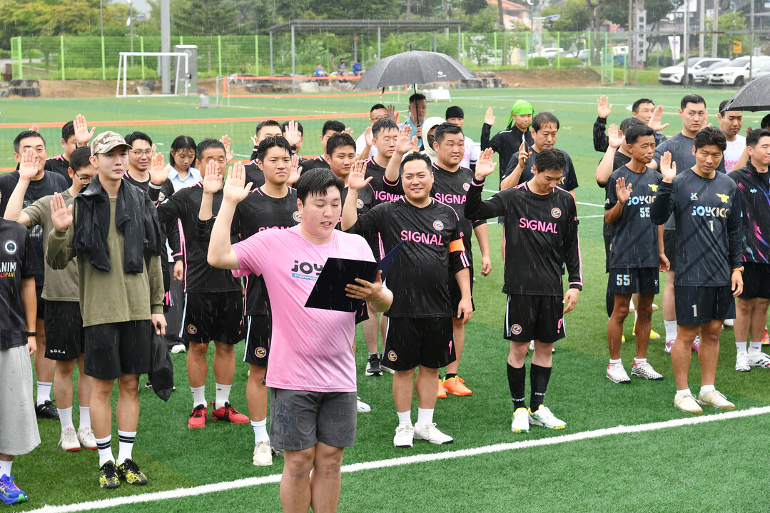 제7회 화천군협회장기 족구대회에서 