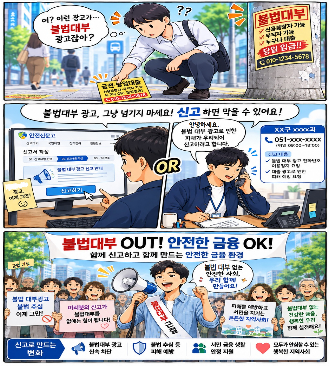 불법 대부광고 전화번호 이용정지 홍보물. 부산시 제공