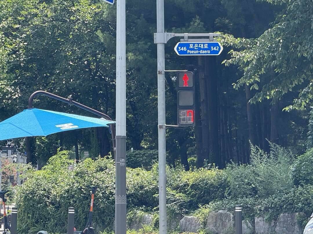 용인특례시 수지구는 풍덕천동 풍덕고교사거리와 힐스테이트수지구청역삼거리에 &lsquo;보행신호등 적색 잔여 시간 표시기&rsquo;를 설치했다. 용인시 제공