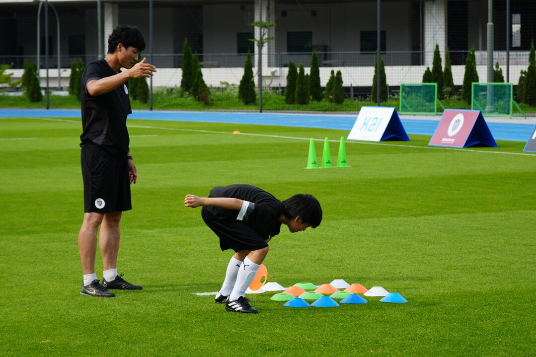 용인FC와 함께하는 Dream Football Clinic 진행 모습. 용인시 제공