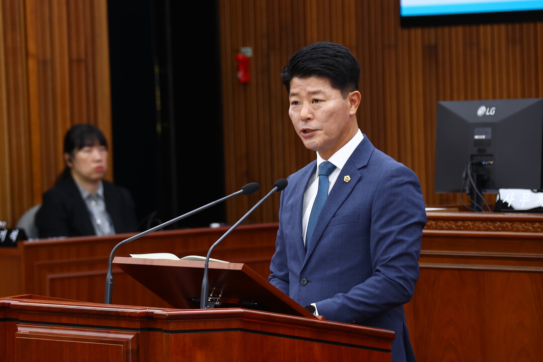 5분 발언하고 있는 박호균 도의원(강원도의회 제공)