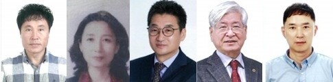 왼쪽부터 문화예술 최삼용, 지역개발 신양우, 체육진흥 박무경, 효행선행 이진수, 모범공무원 김동석. 태백시 제공