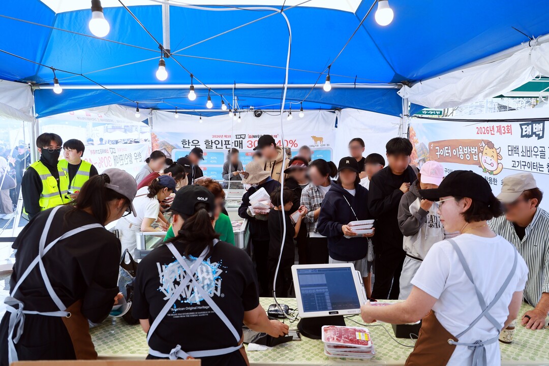 태백 쇠바우골 고기축제 성황&hellip;한우 조기 완판으로 인기 입증. 태백시 제공