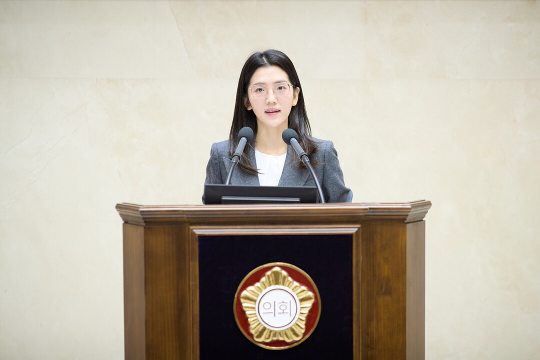 변유선 의원이 5분 자유발언을 하고 있다. 용인시의회 제공