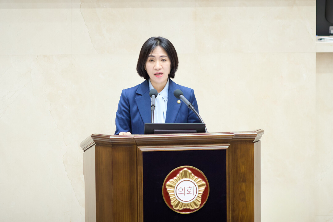 오수정 의원이 5분 자유발언을 하고 있다. 용인시의회 제공