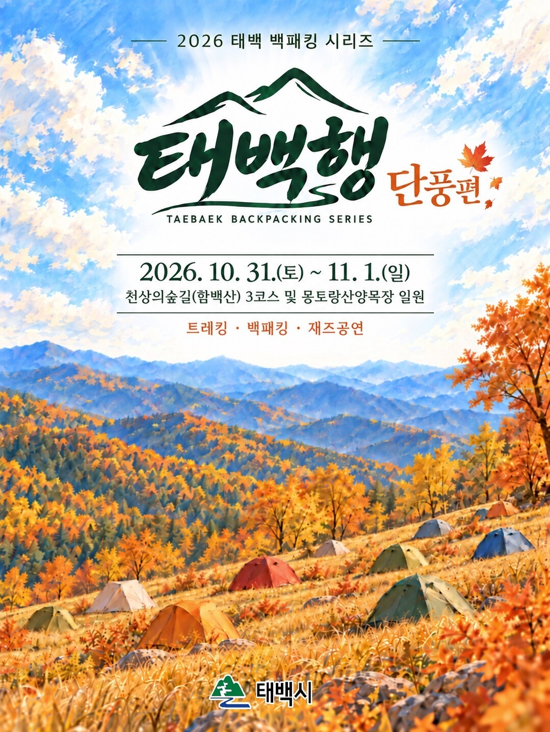 태백시, 천상의숲길 따라 가을 백패킹...